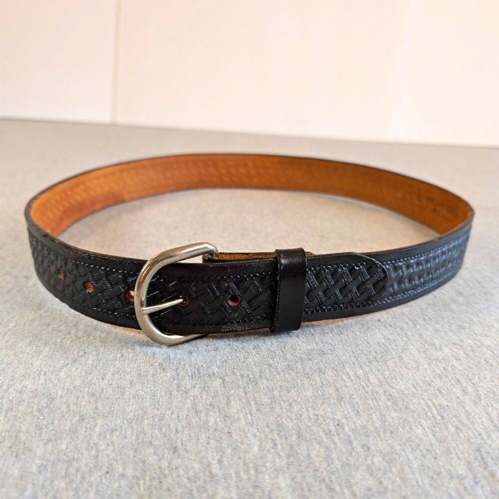 Brushy Creek Men's Black Belt Size 40 X 1in Woven Pattern Adjustable Buckle